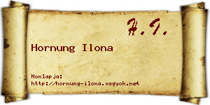 Hornung Ilona névjegykártya